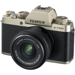 Fujifilm X-T100 Mirrorless Digital Camera with 15-45mm Lens (Champagne Gold)